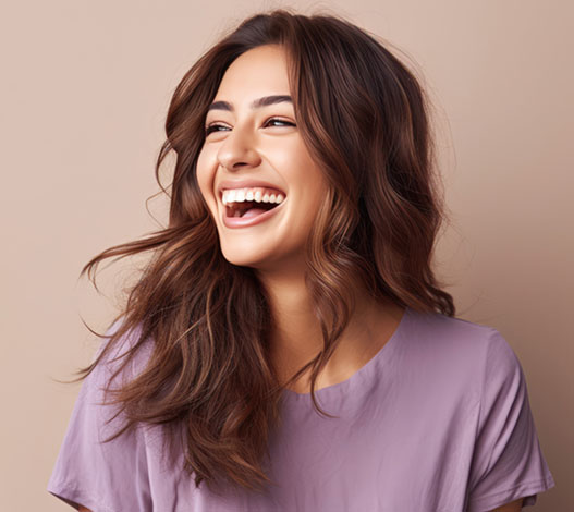 woman smiling confidently